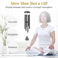 Vista 6 de Regalos para mamá, campanillas de viento de 25 pulgadas, color negro, regalos de cumpleaños para mamá de hija hijo, día de la madre, día de Acción