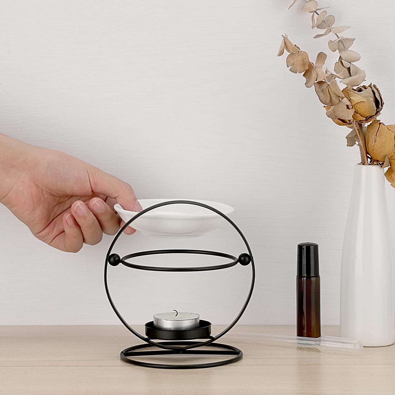 AAPIE Romantico scaldacera in Ceramica Diffusore di Illuminazione Bruciatore di Cera Che Cambia Scaldacandele per Home Office Regali Decorazione Camera da Letto Spa