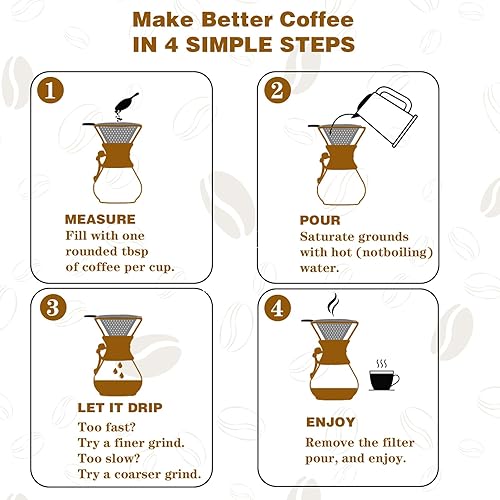 Miniatura 5 de Cafetera vertida con filtro de goteo de acero inoxidable reutilizable, jarra de café de vidrio de borosilicato sin plomo con collar de madera