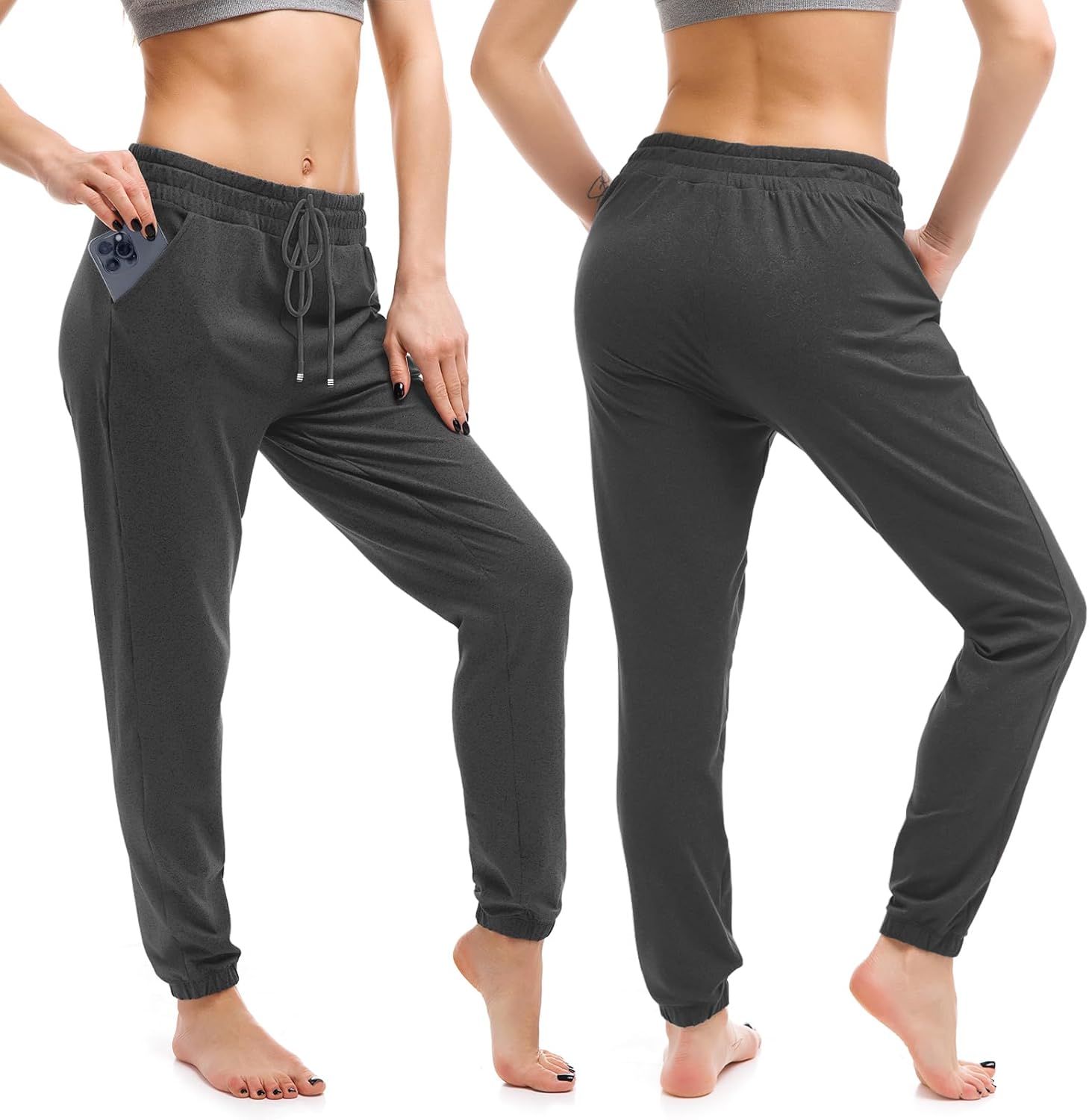 Walifrey Womens Joggers with Pockets, Drawstring Sweatpants Women for Lounging Jogging Workout and Gym - Image 2