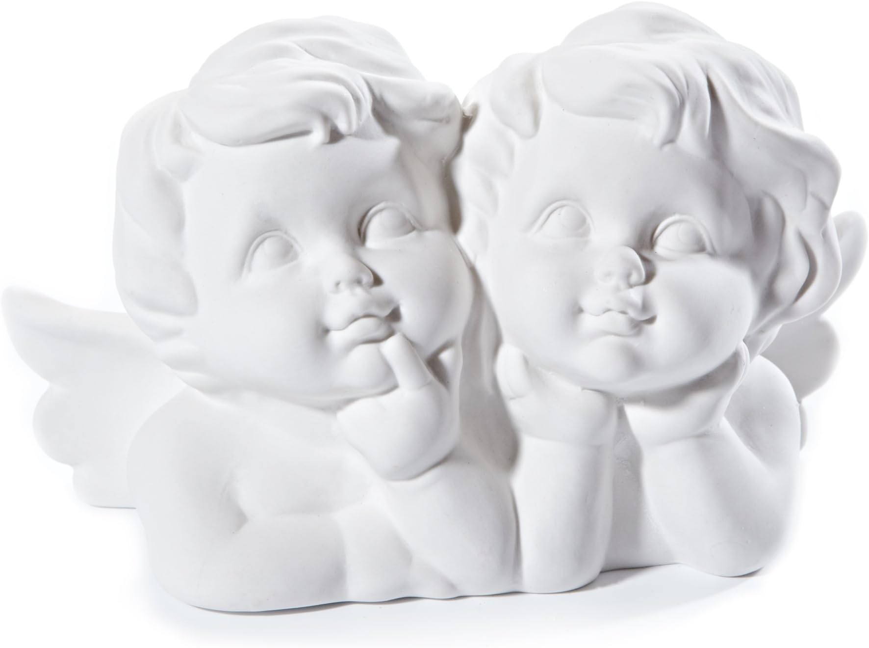 HEITMANN DECO Spring Decorative Pair of Angels Figurine, Porcelain, White, 20 x 9 x 12 cm