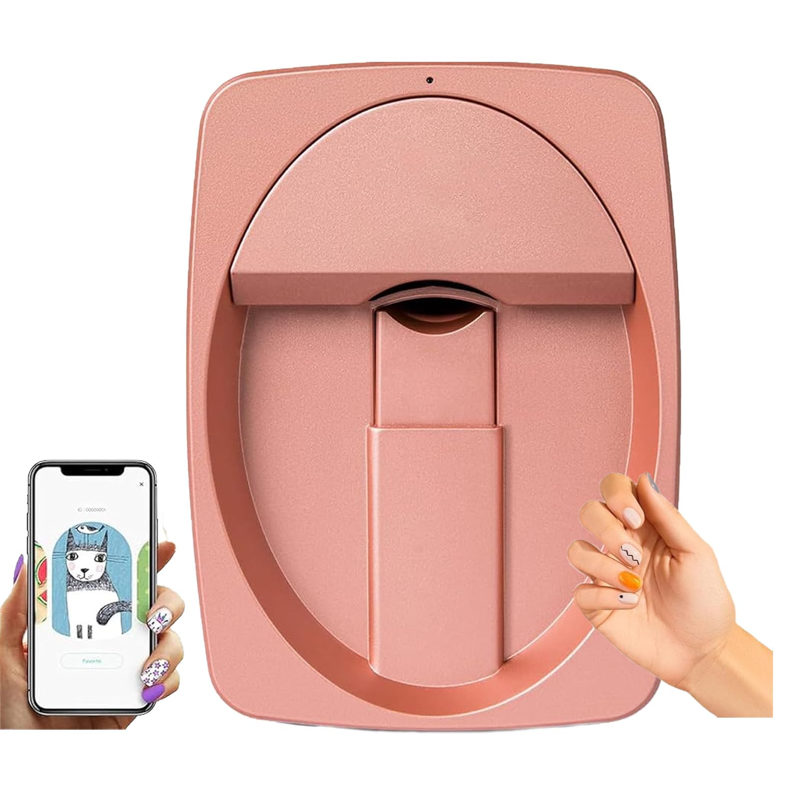 Drukarka Do Paznokci 3d, Cyfrowa Mobilna Drukarka Do Paznokci, Mini Mobilna Drukarka Do Zdjęć Artystycznych, Rozdzielczość Druku 2400 Dpi, Automatyczne Rozpoznawanie,RoseGold