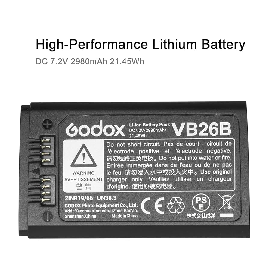 Amazon.com: GODOX VB26B 7.2V 3000mAh Rechargeable Lithium