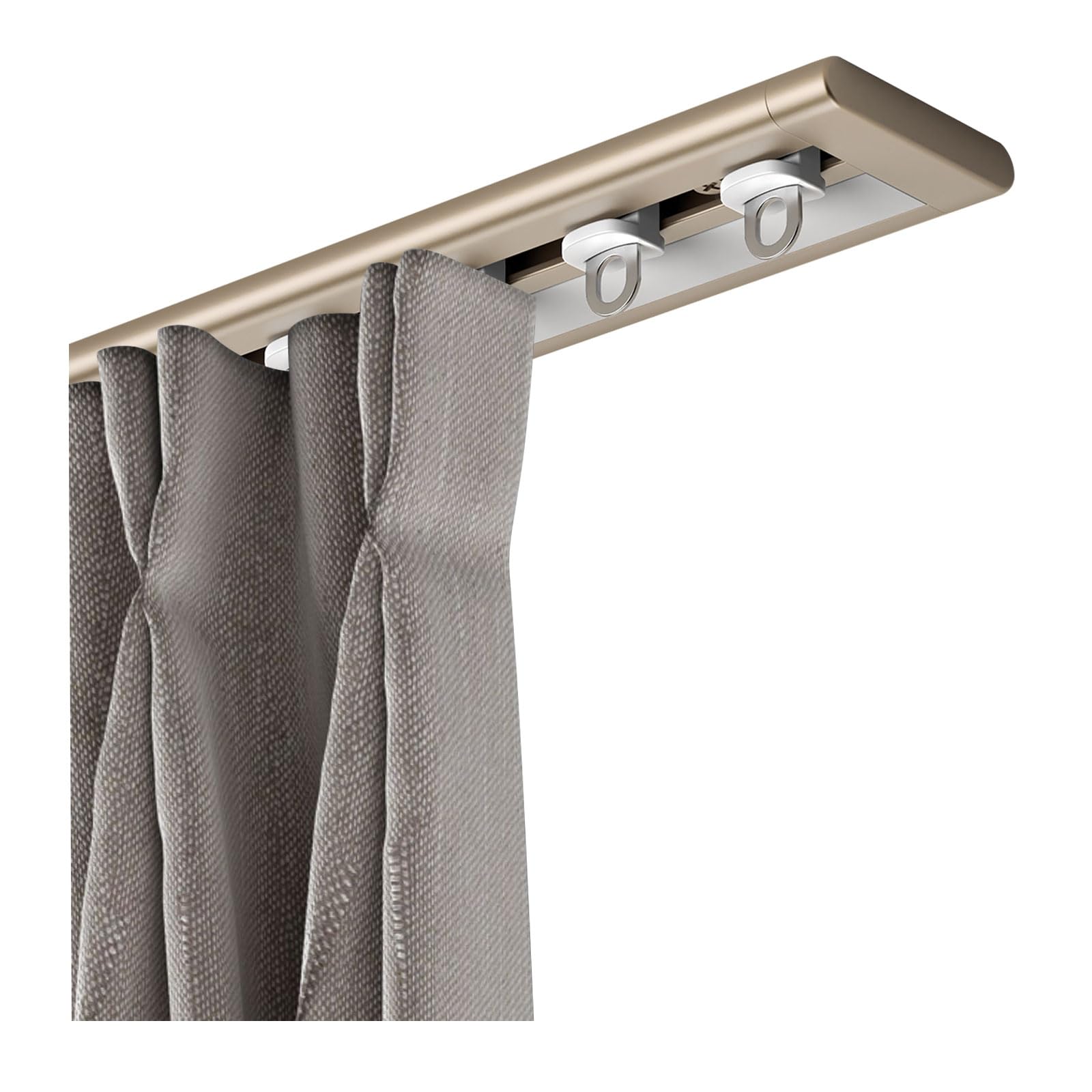 WQPMNYG Invisible Ultra-Thin Aluminum Ceiling Curtain Track - Heavy Duty Single Rod for Living Room Bedroom Shower Divider - Stylish & Space-Saving Solution