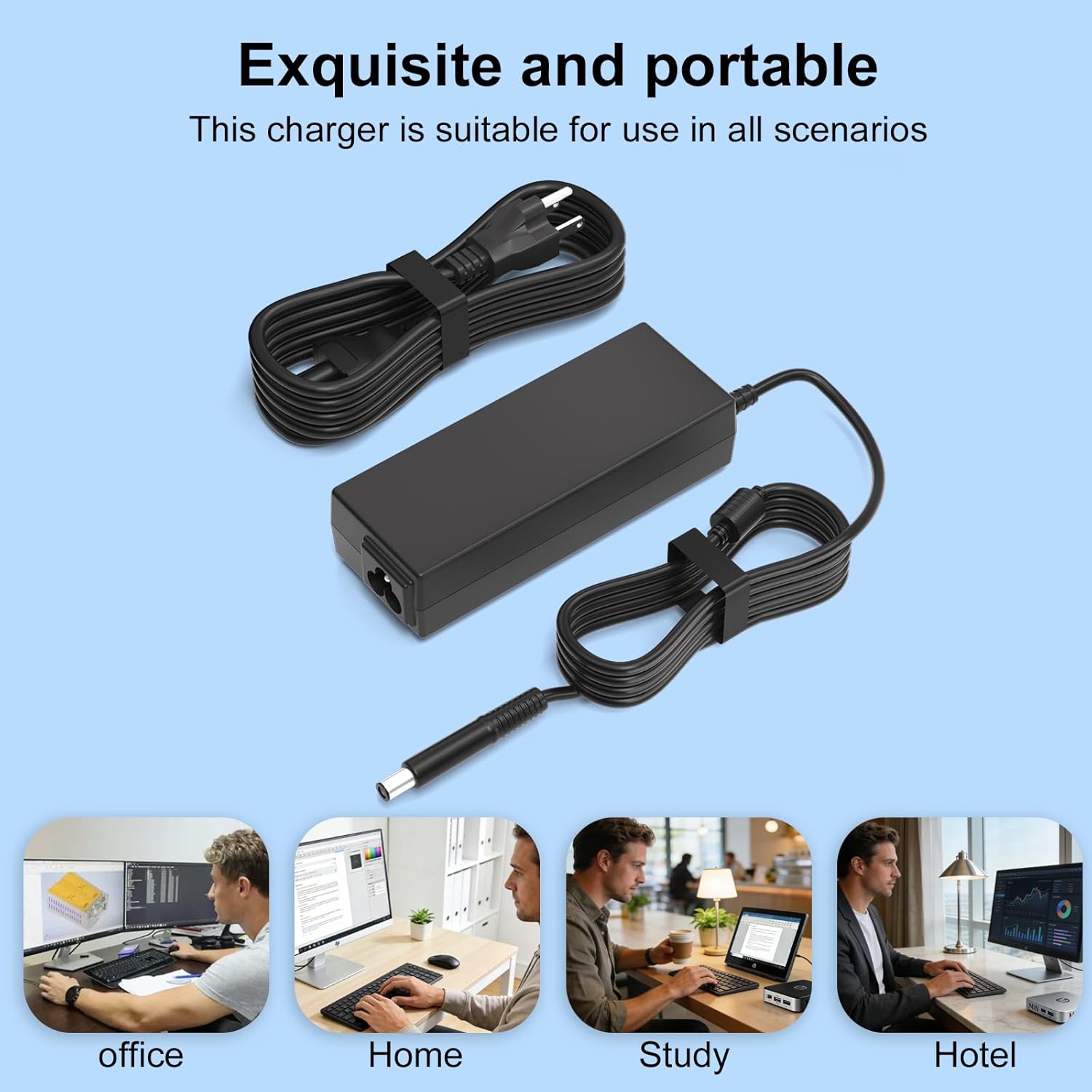 90W AC Power Adapter for HP EliteDesk 705 800 805 G1 G2 G3 G4 G5 G6 Mini Desktop PC Computer Compatible with ProDesk 260 600 400 405 G1 G2 G3 G4 G5 G6 Mini HP Omni 120 100 All in One Cord Supply