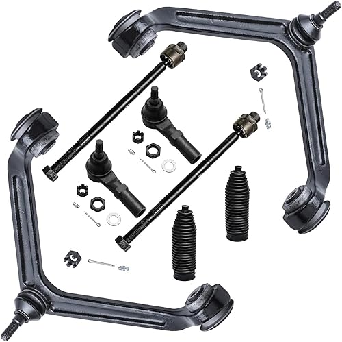 Miniatura 534 de Detroit Axle - Kit de brazos de control de extremo delantero RWD para Dodge Ram 03-06 2500 3500, 2 brazos de control superior con rótula 2 varillas