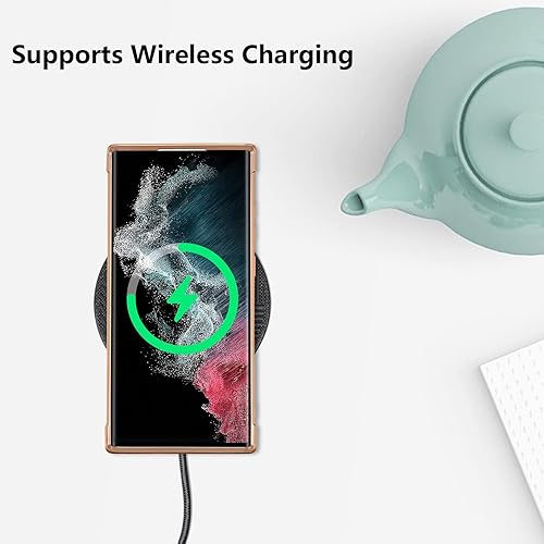 Miniatura 4 de ZTOFERA Funda diseñada para Samsung Galaxy S22 Ultra 5G, bonito borde chapado con patrón de corazones de amor con protección para lente de cámara,