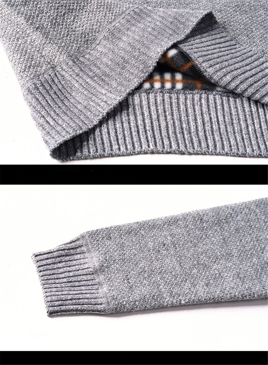 Maglione da uomo a collo alto solido casual slim fit pullover mezza cerniera spessa maglione lavorato a maglia, Blu, M
