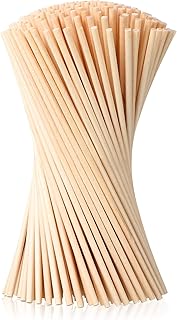EBOOT 100 Pcs Wooden Dowels Rods 1/8 x 6 Inch Round Wooden Sticks for Crafts Unfinished Hardwood Sticks Dowel Rods Assortment for Crafting Cake Dowels & DIY Project