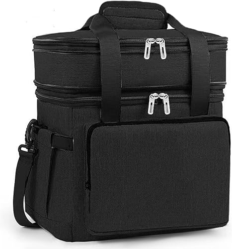 Lonchera para mujeres y hombres, lonchera aislada de doble cubierta, a prueba de fugas, suave, grande, para adultos, para el trabajo al aire libre