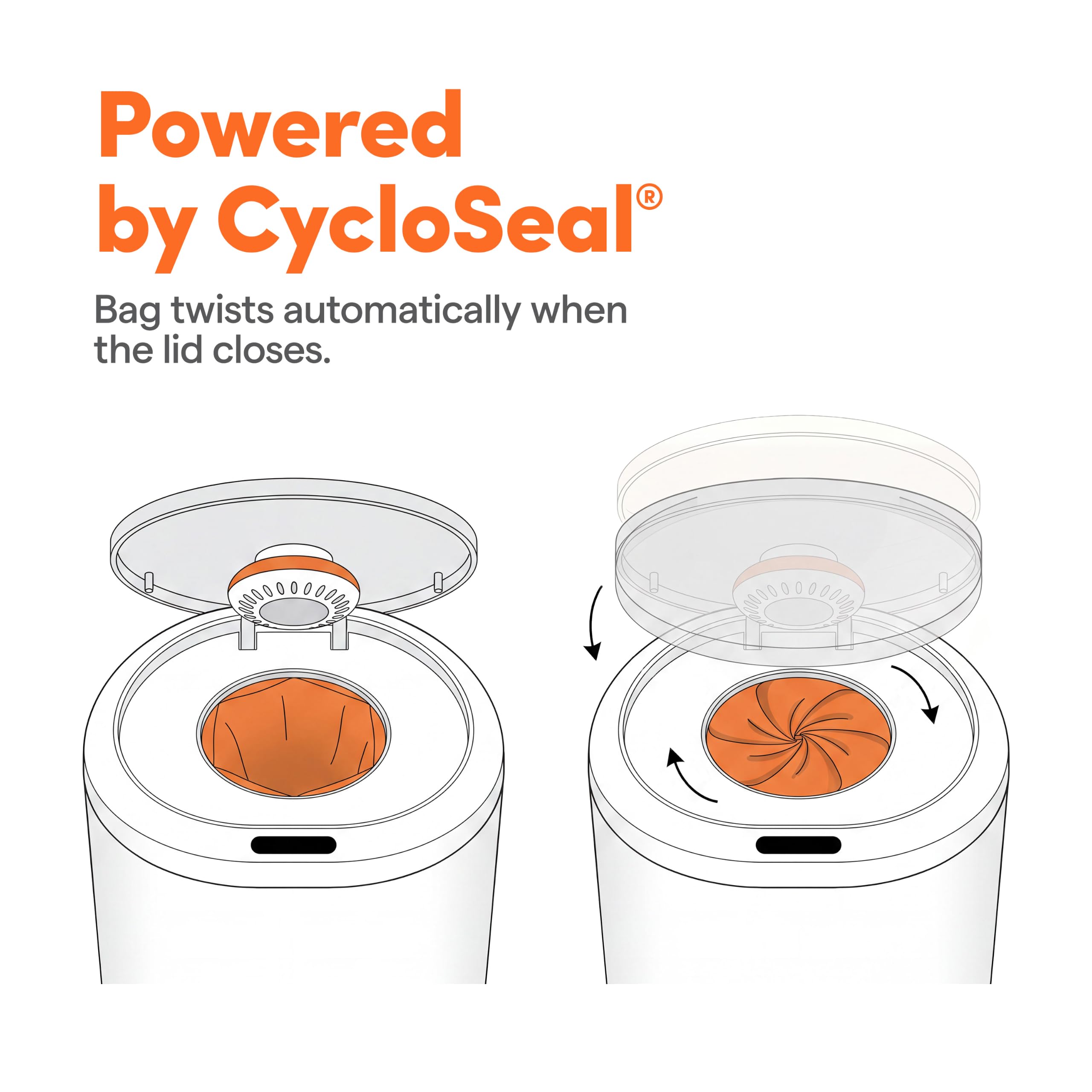 Munchkin CycloSeal Touch Free Pro - Cubo de pañales alimentado por Arm