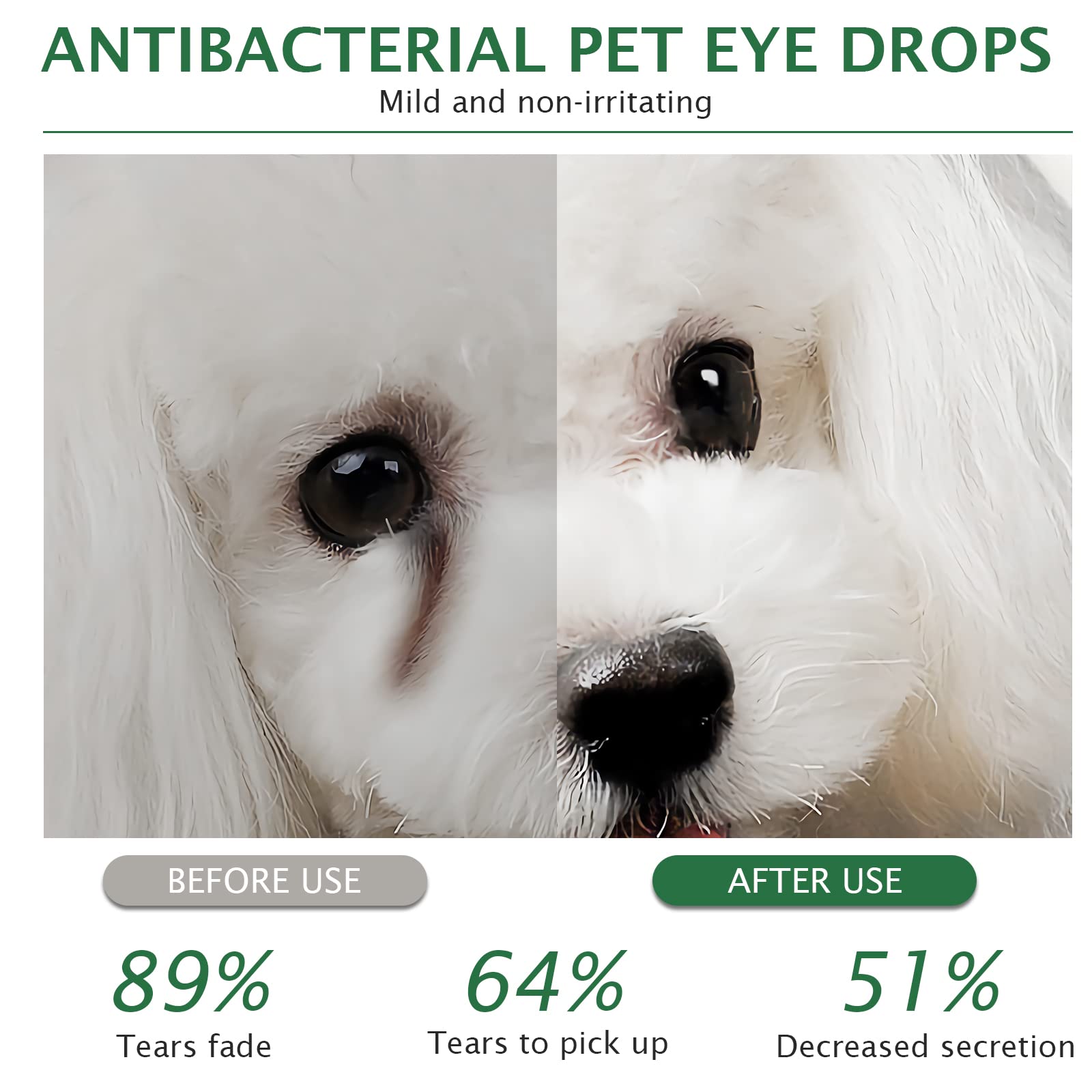 Onznoz Gocce Oculari per Animali Domestici 60Ml, Gocce Oculari Antibatteriche per Animali Domestici, Gocce Oculari per Cani E Gatti, 100% Naturale, Allevia Prurito E Irritazione (1)