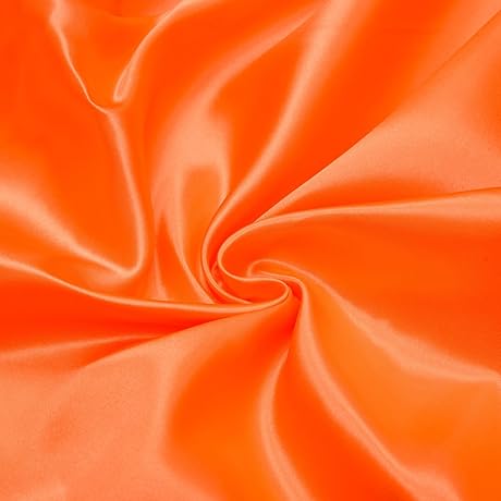 Soft, Vibrant, and Silky Orange Charmeuse Fabric (1 Yard)
