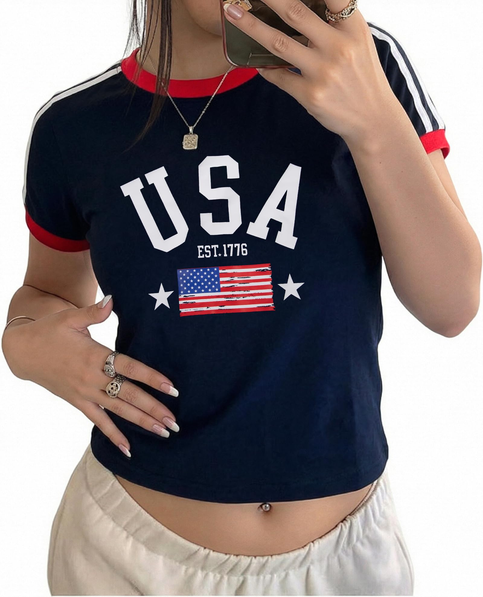Women's Graphic Baby Tees Vintage Mexico Jersey Shirt Y2K USA Crop Top Brazil T-Shirt