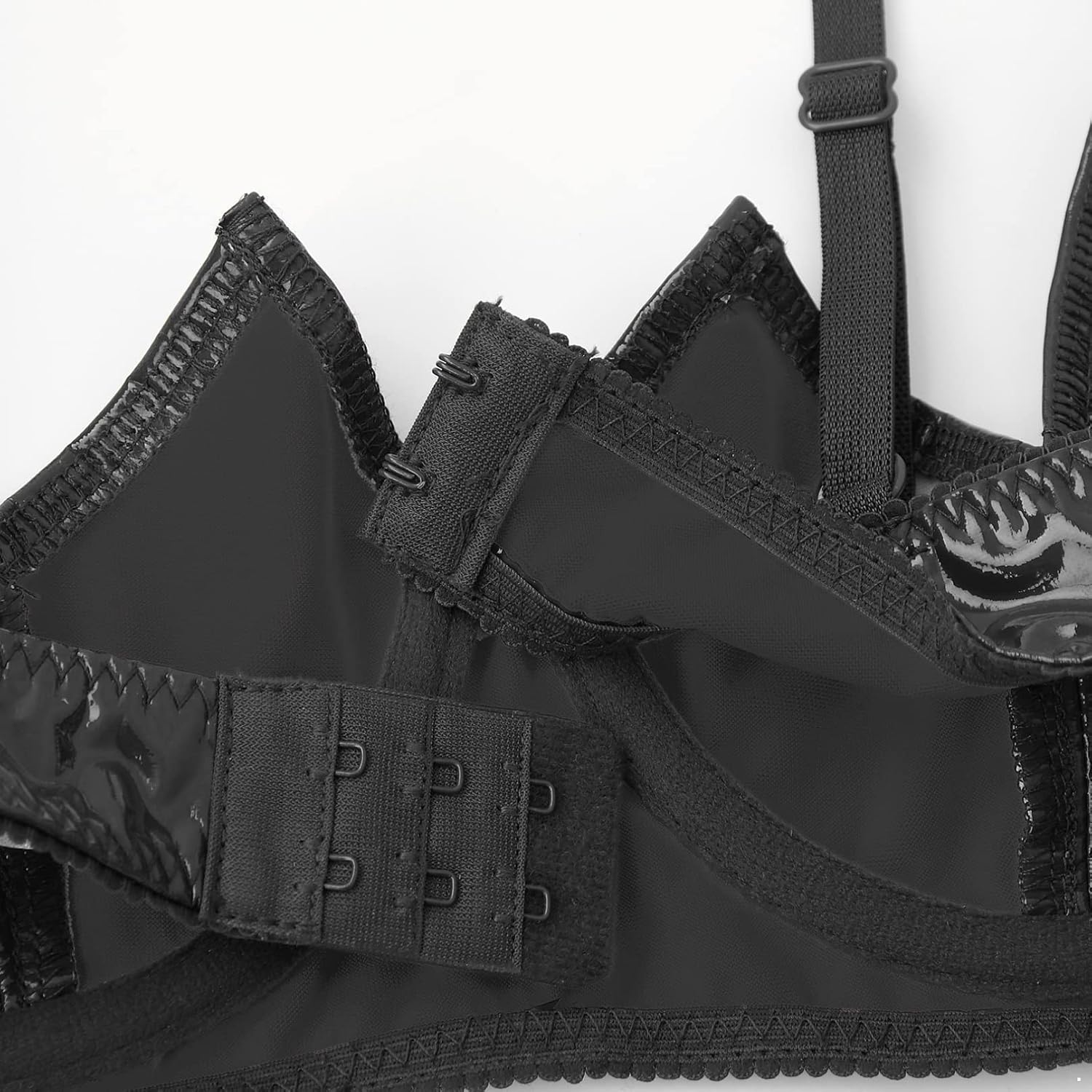 iiniim Women's Faux Leather Half Cup Cage Bra Strappy Hollow Out Harness Bralette Exotic Lingerie