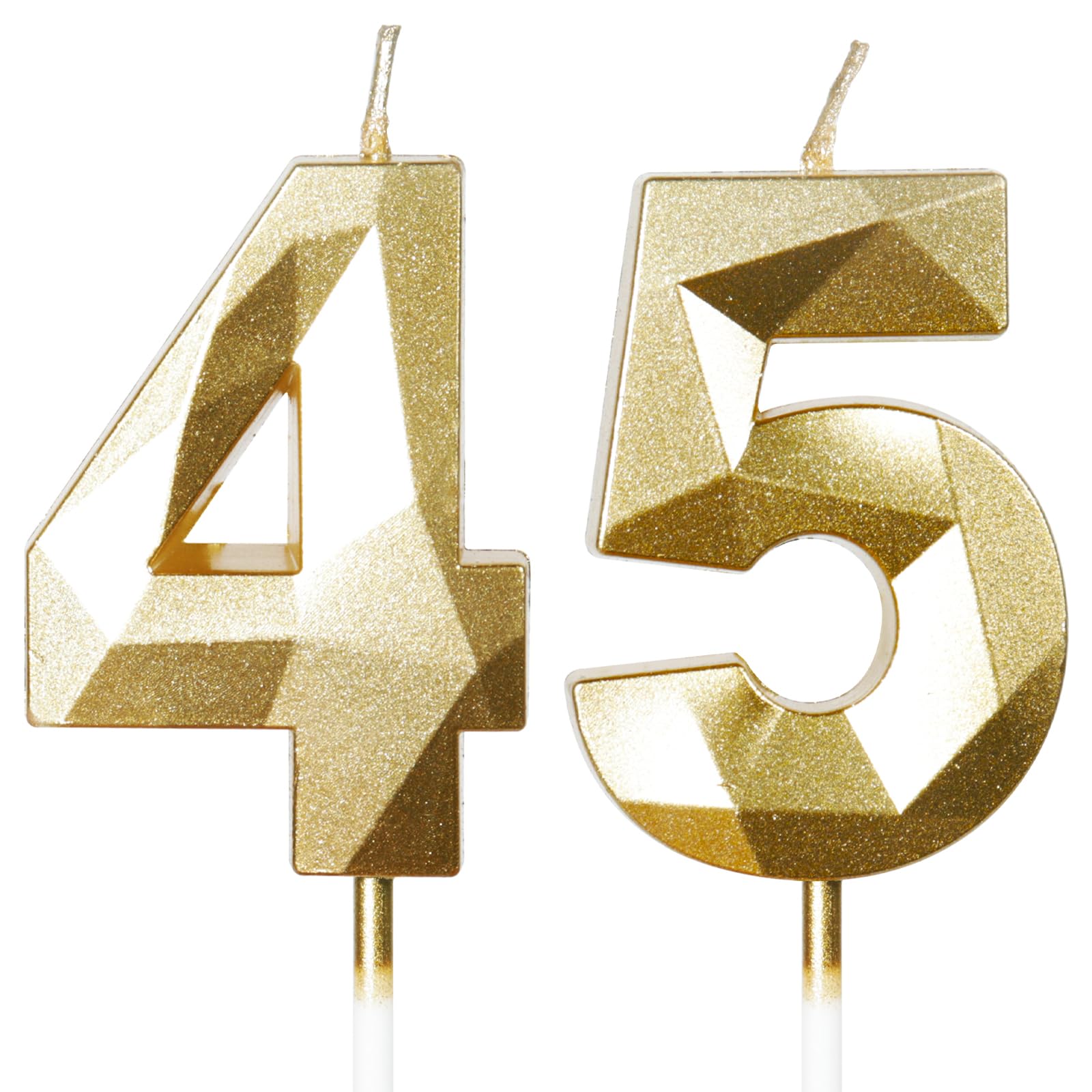 Yiran 50th Birthday Candles, Gold Number 50 Happy Birthday Candles, Cake Topper Decorations for Birthday Party, Wedding Anniversary Celebration Supply — view 171