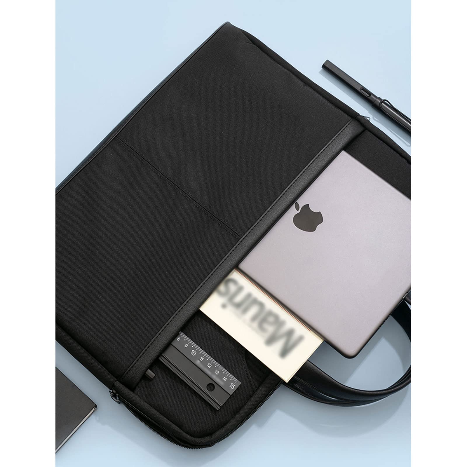 Ordenador Portátiles Funda Maletín de Gran Capacidad Negocio Ligero Bolso Laptop Bag Durable Oficina Bolsa Negro Funda Portatil Bolsa Multifuncional