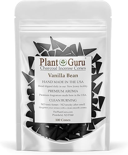 Conos de incienso de carbón de vainilla de 1 pulgada TOPFLOW  Paquete de 100  Conos perfumados naturales hechos a mano sumergidos a mano