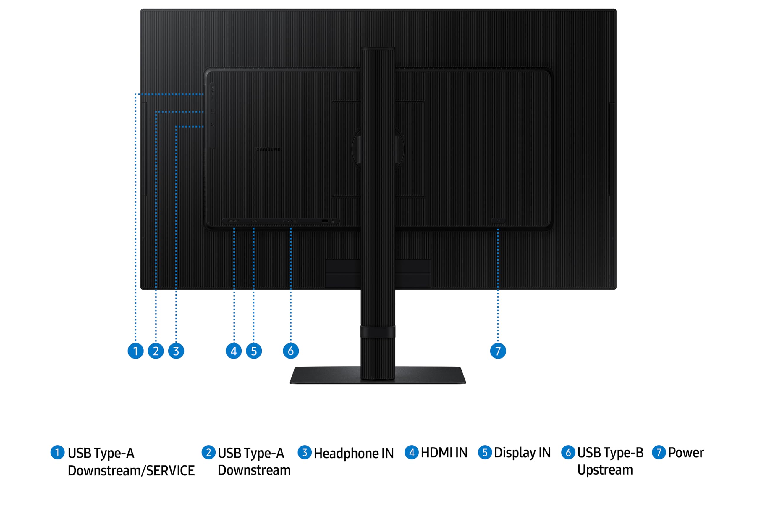 Samsung Écran PC ViewFinity S60D 32'', 100Hz - Dalle IPS, QHD (2560 x 1440), 5ms, Inclinable, Orientable, Pivotable, Auto source switch +, HDMI (2.0), Display Port (1.4), USB (3.0), LS32D600EAUXEN