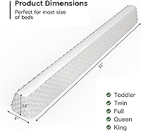 Vista 7 de YENING Parachoques de cama de bebé para niños pequeños, riel de protección de cama de espuma para cama de niños pequeños, parachoques para cama Gris