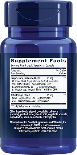 Miniatura 2 de Life Extension Florassist GI con tecnología de fagos suplemento probiótico para salud digestiva sin OMG sin gluten 30 cápsulas líquidas vegetarianas