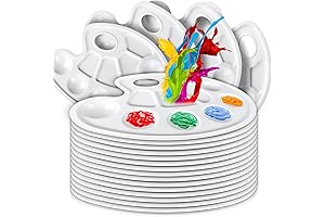 FANDAMEI Paint Tray Set: 20 Oval Plastic Palettes with Thumb Holes