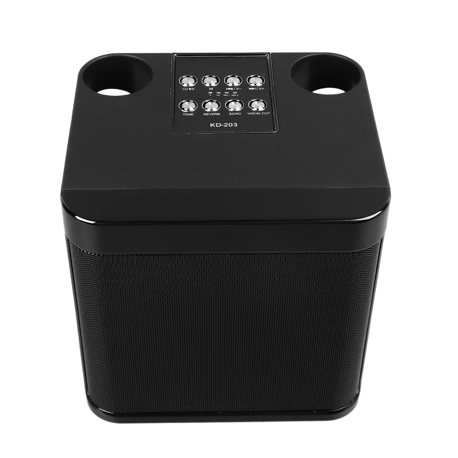 Altavoces inalámbricos Karaoke Mini Karaoke Machine Bluetooth Altavoces con 2 micrófonos inalámbricos para Abs Negro de camping para fiestas en casa