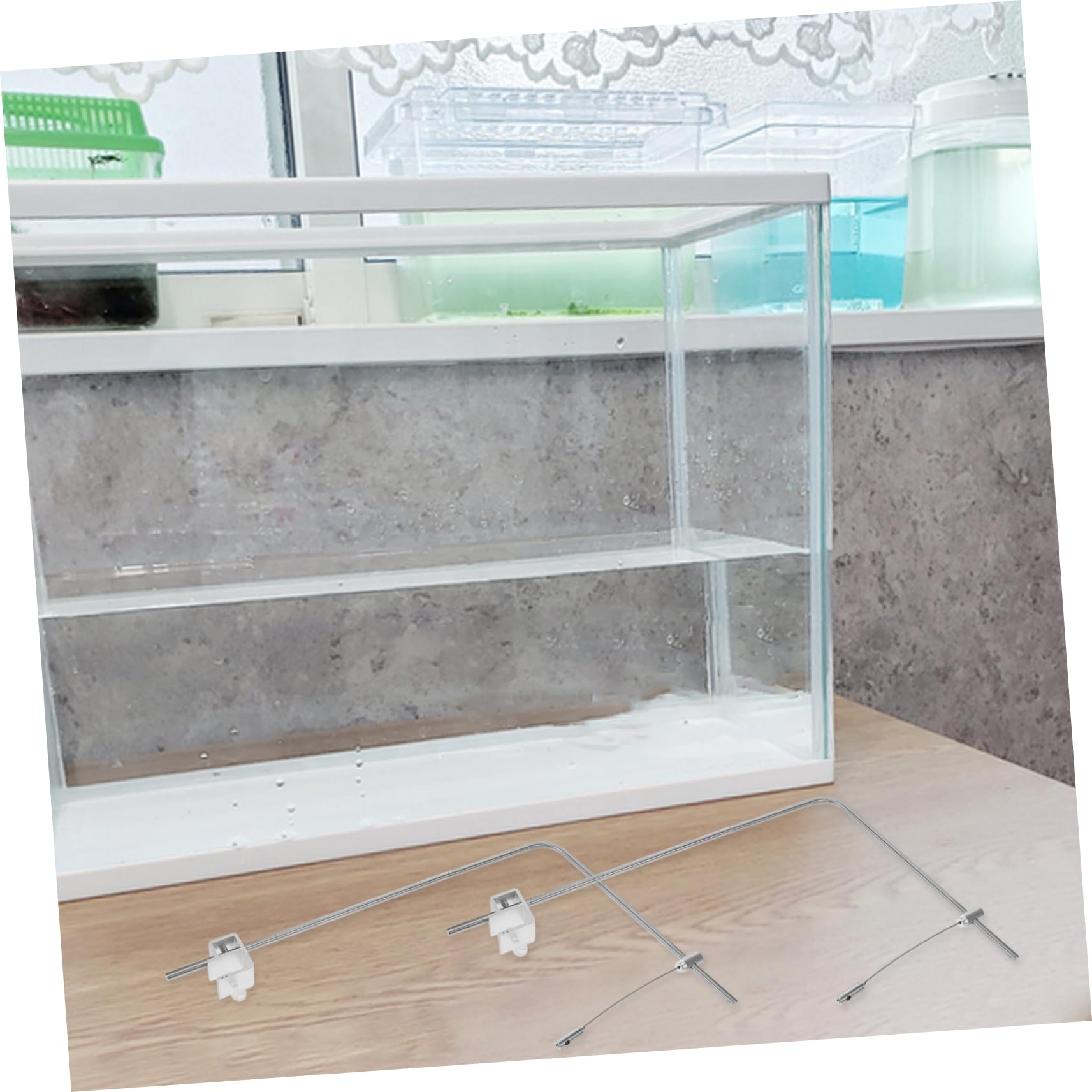 Soporte De Luz Para Acuario Ajustable De Aluminio 15.74In Para Tanques De Agua Dulce Y Salada Soporte Colgante De Luz Pecera Fácil De Instalar 2 Piezas