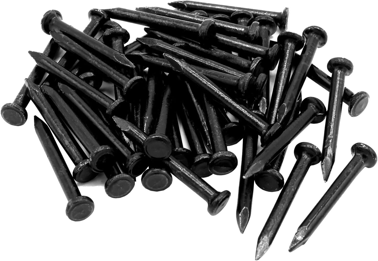 50pcs Hardware Nails 0.79 inch Length,Carbon Steel Point Tip Wall Cement Masonry Nail,Woodworking Nails,Concrete Nails,Black 20 mm