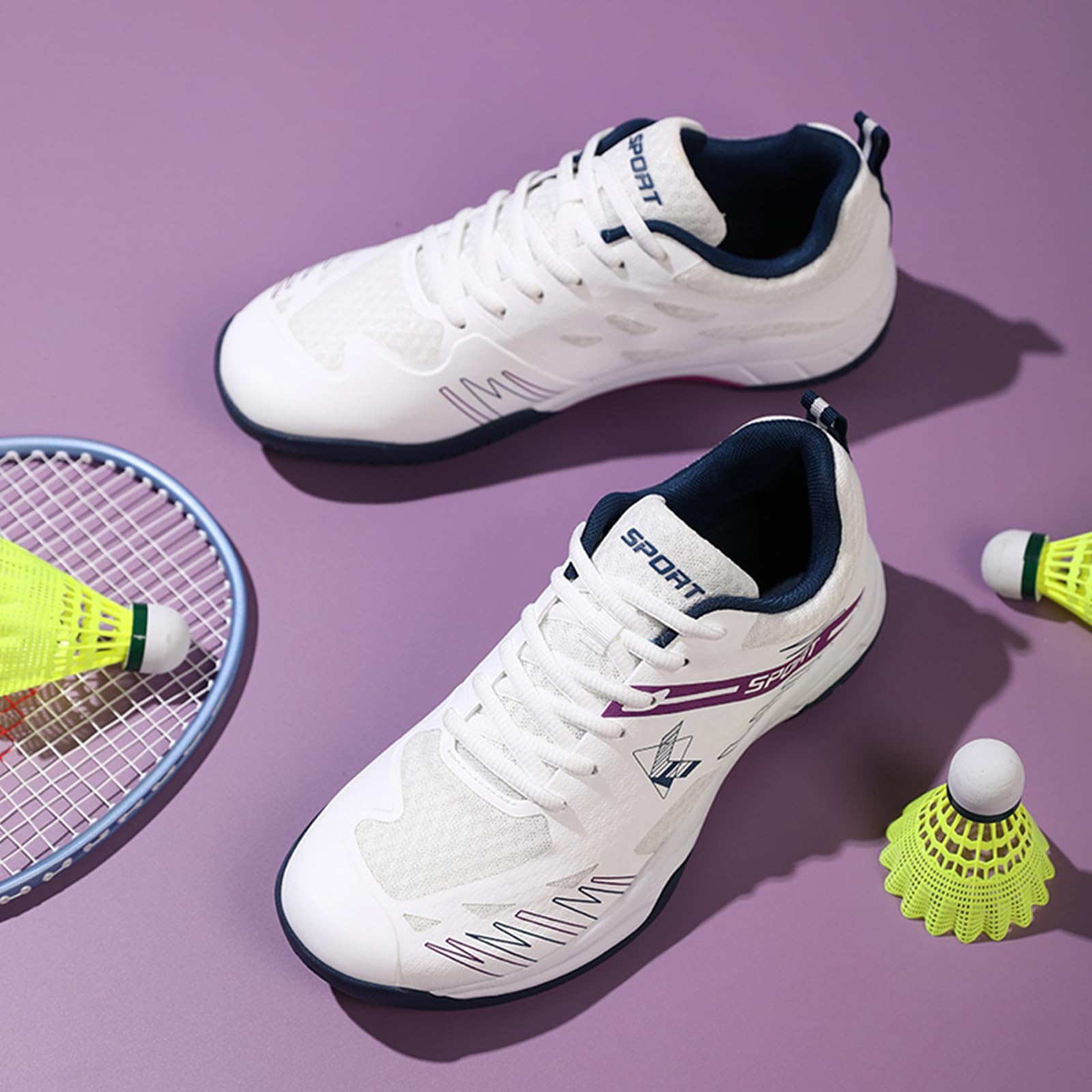 NGARY Zapatos de bádminton para Hombre y Mujer, Zapatillas Transpirables de Pickleball, Racketball, Squash, Voleibol, para Entrenamiento en cancha Interior y Exterior