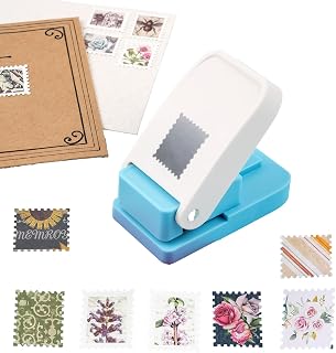 Stamp Puncher, Stamp Punch, Postage Stamps Punch, 1X0.8inch Rectangular Stamps Cutout Punches, Lever Paper Punches for Crafting, Square Craft Hole Puncher for Paper Crafts DIY Scrapbooking Journaling