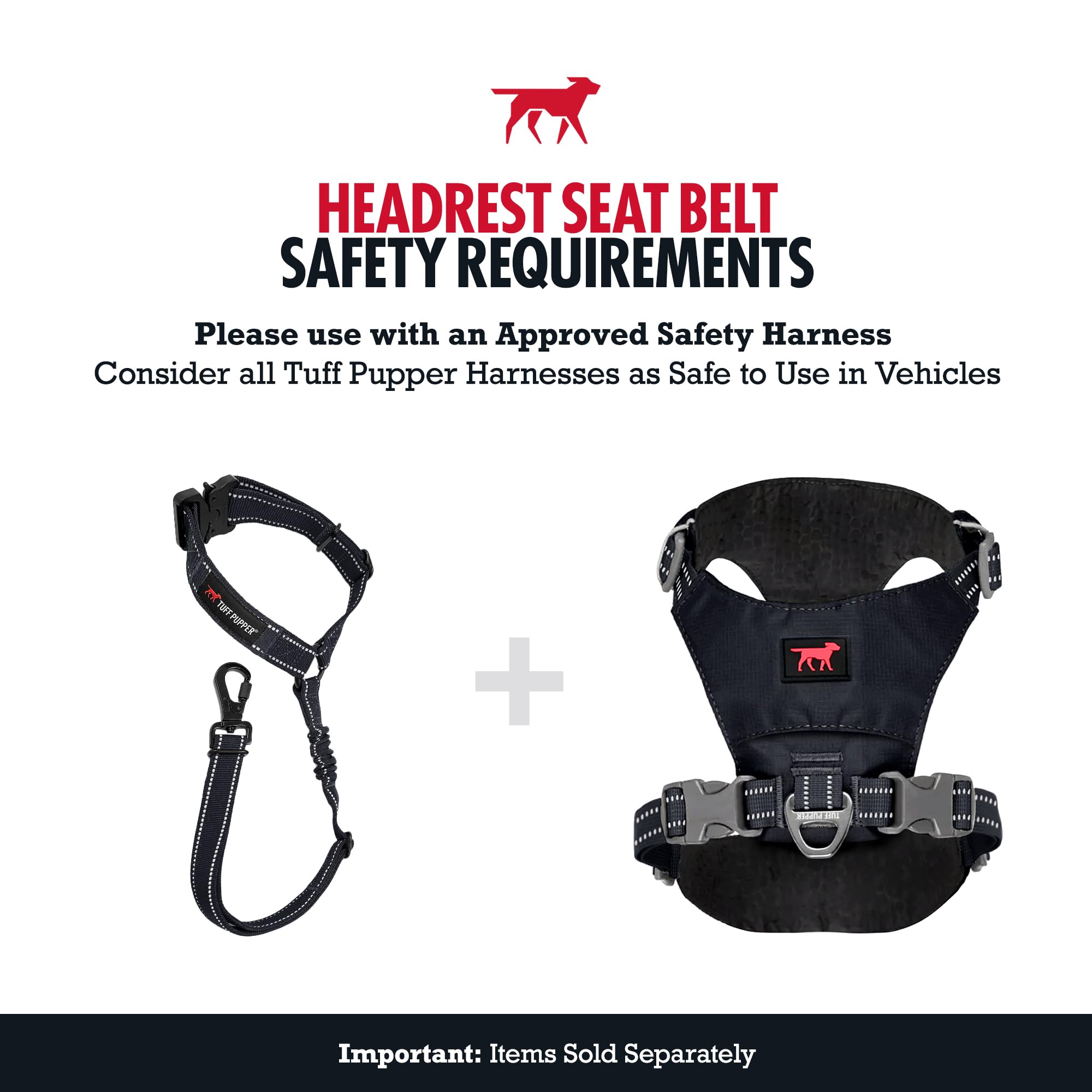 Tuff Pupper Dog Seat Belt for Car Headrest | Adjustable Length Dog Car Harness Restraint | Heavy-Duty Aviation Aluminum Carabiner & Tactical Buckle | Universal Fit for Small, Medium & Large Dogs - image 5