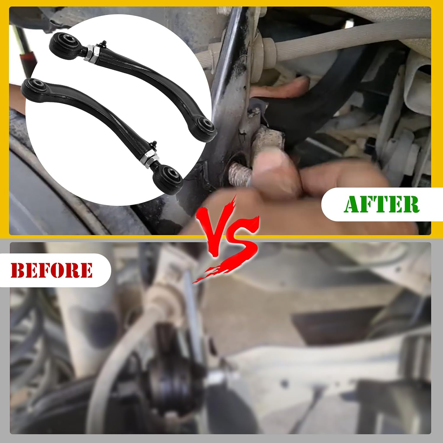 K100002 2PCS Adjustable Rear Upper Left & Right Suspension Control Arm Fit for Ford C-Max Escape Focus,Mazda 3 5,Volvo C30 C70 S40 V50