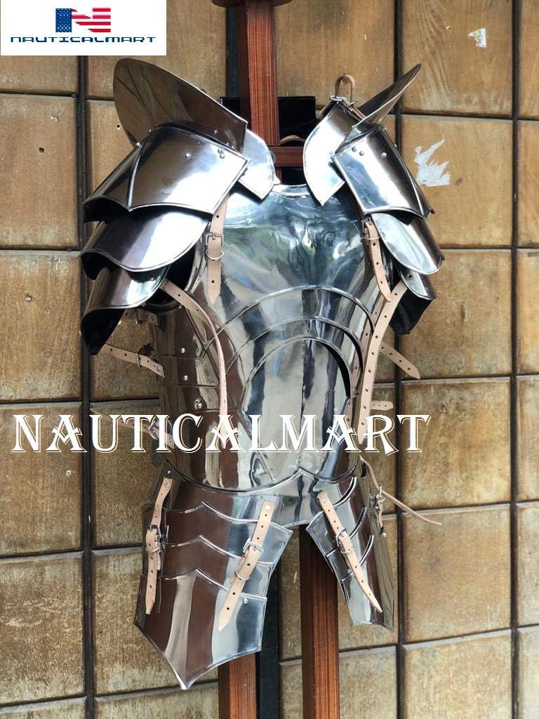 Nautical-Mart Medieval Knight Steel Armour Breastplate with Pauldron Fantasy Costume Collectible