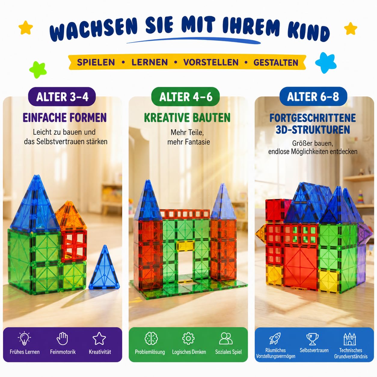 Desire Deluxe Zeug für Kinder, Lernspielzeug für Jungen und Mädchen, 3 4 5 6 7 8 Jahre alt, XXL Set mit 47 Teilen