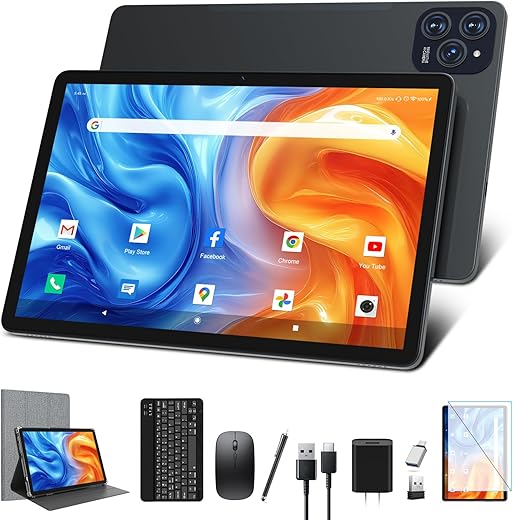 2025 Latest 11 inch Android 15 Tablet with Dual 4G Cellular, Octa-Core Tablets with 128GB ROM 16GB RAM 1TB Expand, 21MP Camera Tablets with 8000mAh Battery, 2 in 1 Tablet with Keyboard/Stylus/Mouse