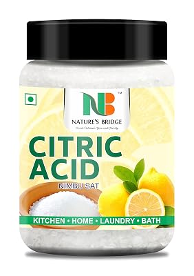 Nature's Bridge Natural Citric Acid 250 Gm (Nimbu Sat/Tatri/Nimbu Phool/Lemon Salt) | Natural Food Preservative, Flavor 