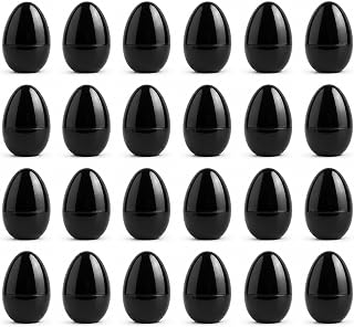 Set of 24 Shiny Glossy Black Plastic Easter Eggs 2.25 Inches