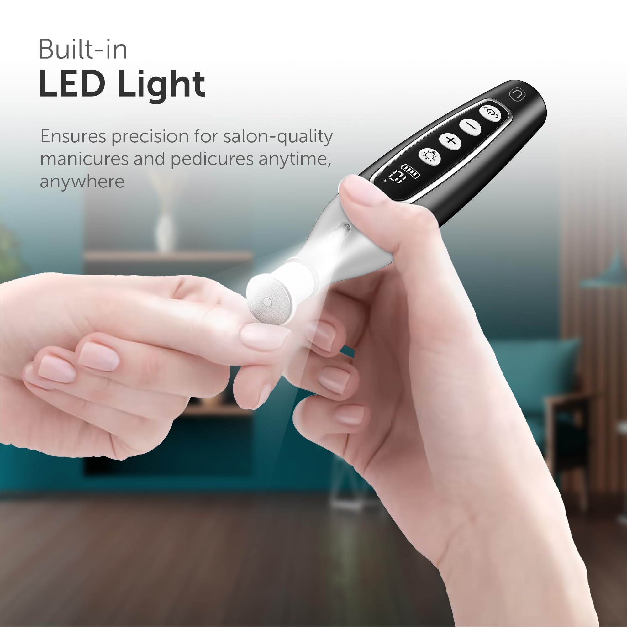 UTILYZE Kit Profesional De Manicura Y Pedicura Pedilux Pro: Lima Para Uñas Gruesas, Taladro Eléctrico Inalámbrico Para Limar Uñas, Lima Para Uñas Dremel, Lijadora, Elimina Callos Para Personas, Hombre