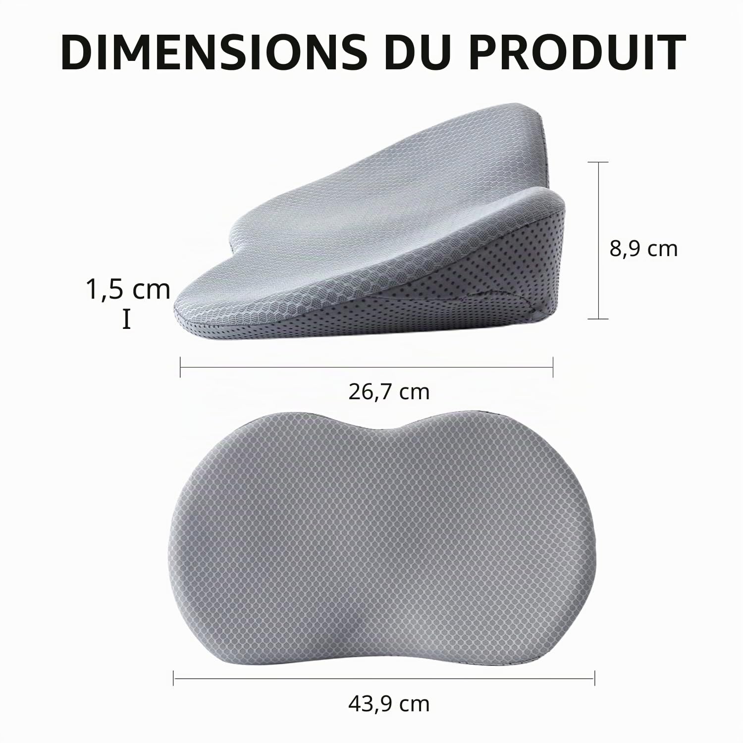 Livtribe Coussin de siège de Voiture – Coussin de siège de Voiture en Mousse à mémoire de Forme – Soulagement des douleurs dans Le Bas du Dos – Coussins de siège de Voiture pour la Conduite(Gris)