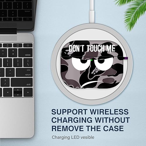 Miniatura 7 de Funda para Airpods Pro de 2 generación 2022, Don't Touch Me for Airpods Pro 2, funda con llavero suave y bonita funda a prueba de golpes para