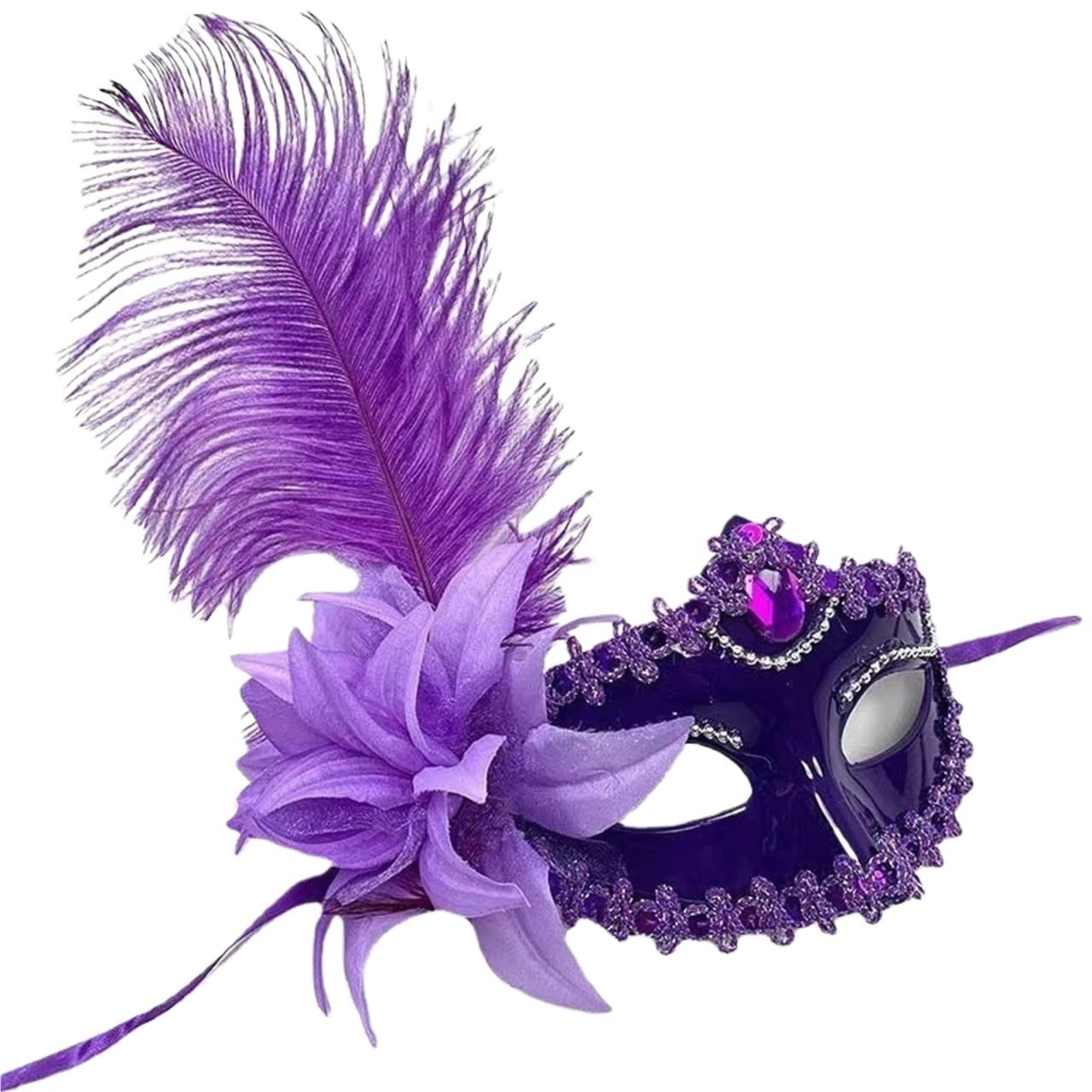 3PCS Feder Strass Frauen Maskerade Maske Spitze Blume Mode Halbe Gesicht Sexy Cosplay Party Prom Für Masquerade