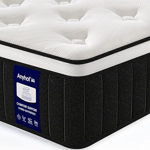 Twin Mattress,10 Inch Medium Firm Hybrid Bed Mattresses,Twin Mattress Size with High Density Foam and Independent Pocket Springs,Release Pressure,Cool and Breathable