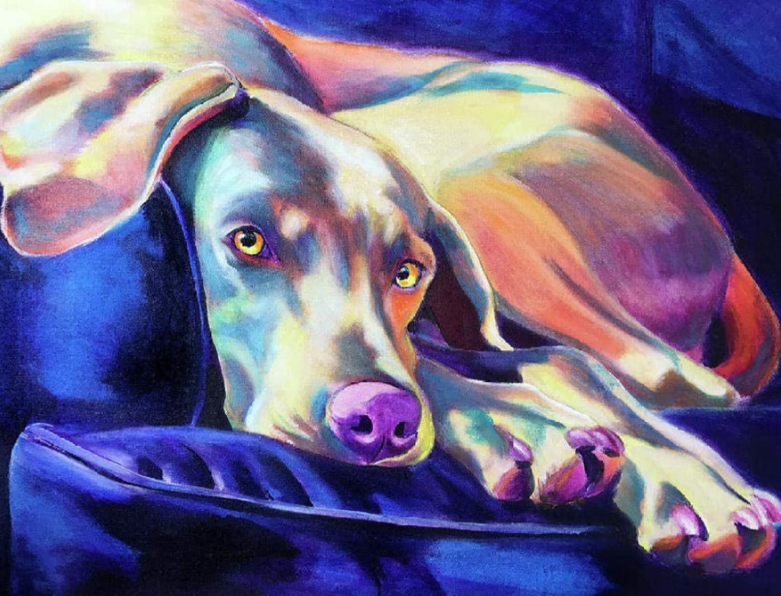 Nprzm H036 5D Diamond Painting, Weimaraner Dog, Diamond Art Kits For Adults, Mosaic Crystal Craft Kits For Home Wall Decor 30X40cm