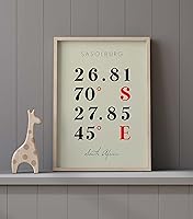 Vista 9 de Mapa de Sasolburg, Sudáfrica, Coordenadas Multilíneas de Colores (16x20)