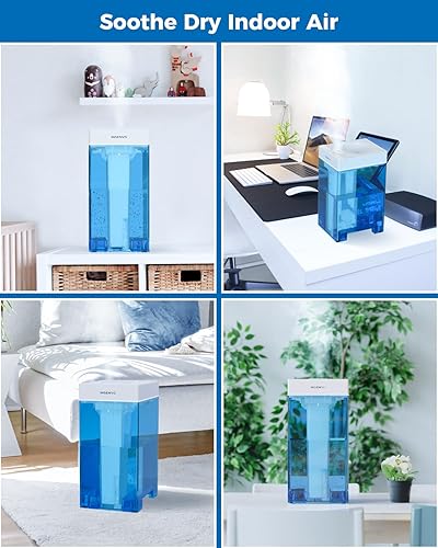 Miniatura 6 de Humidificador de llenado superior, humidificador de niebla fría de 5 litros con control táctil, ultrasónico ajustable 3 salidas de niebla, 3