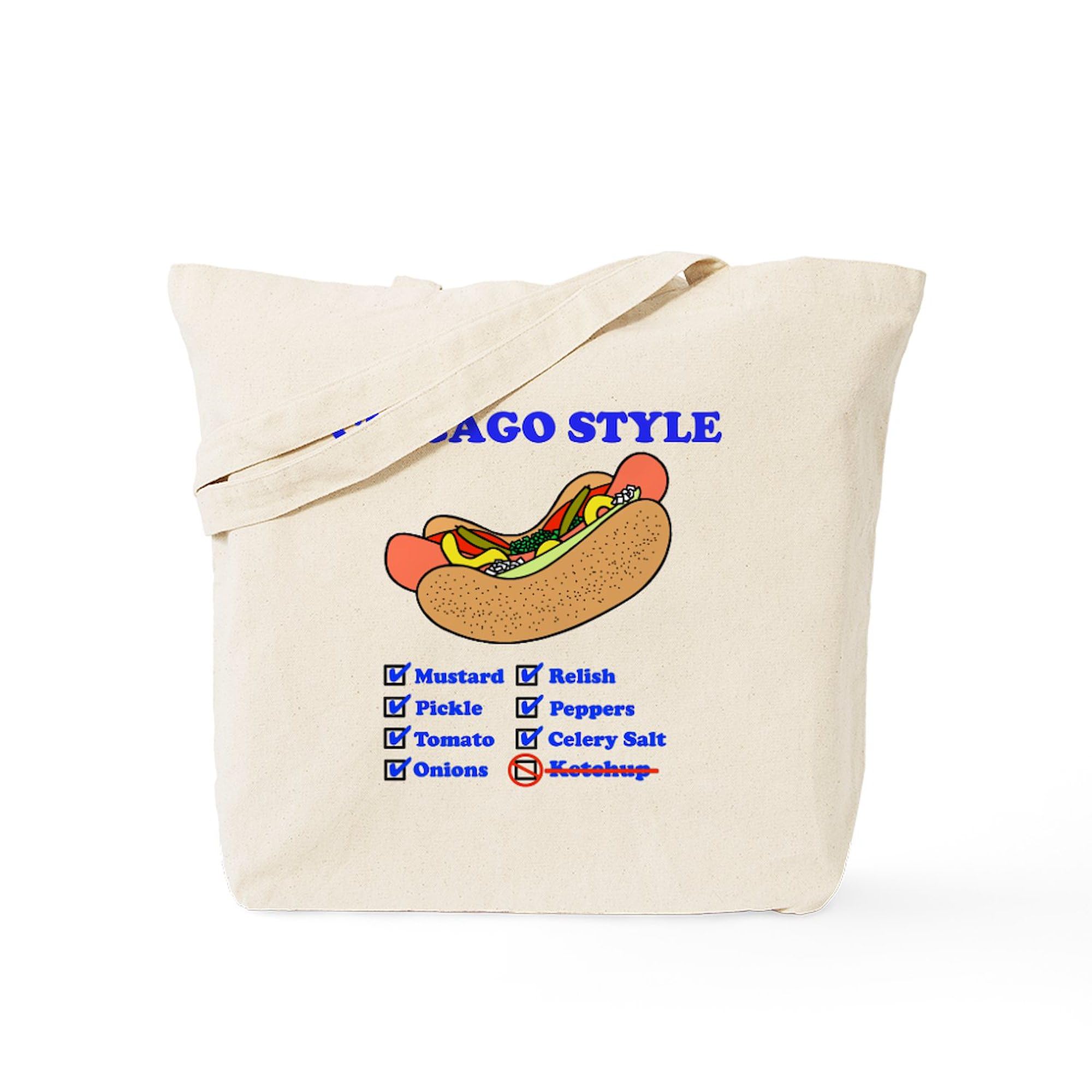CafePress Chicago Style Hotdog Tote Bag Reusable Natural Beige Canvas Shopping Bag