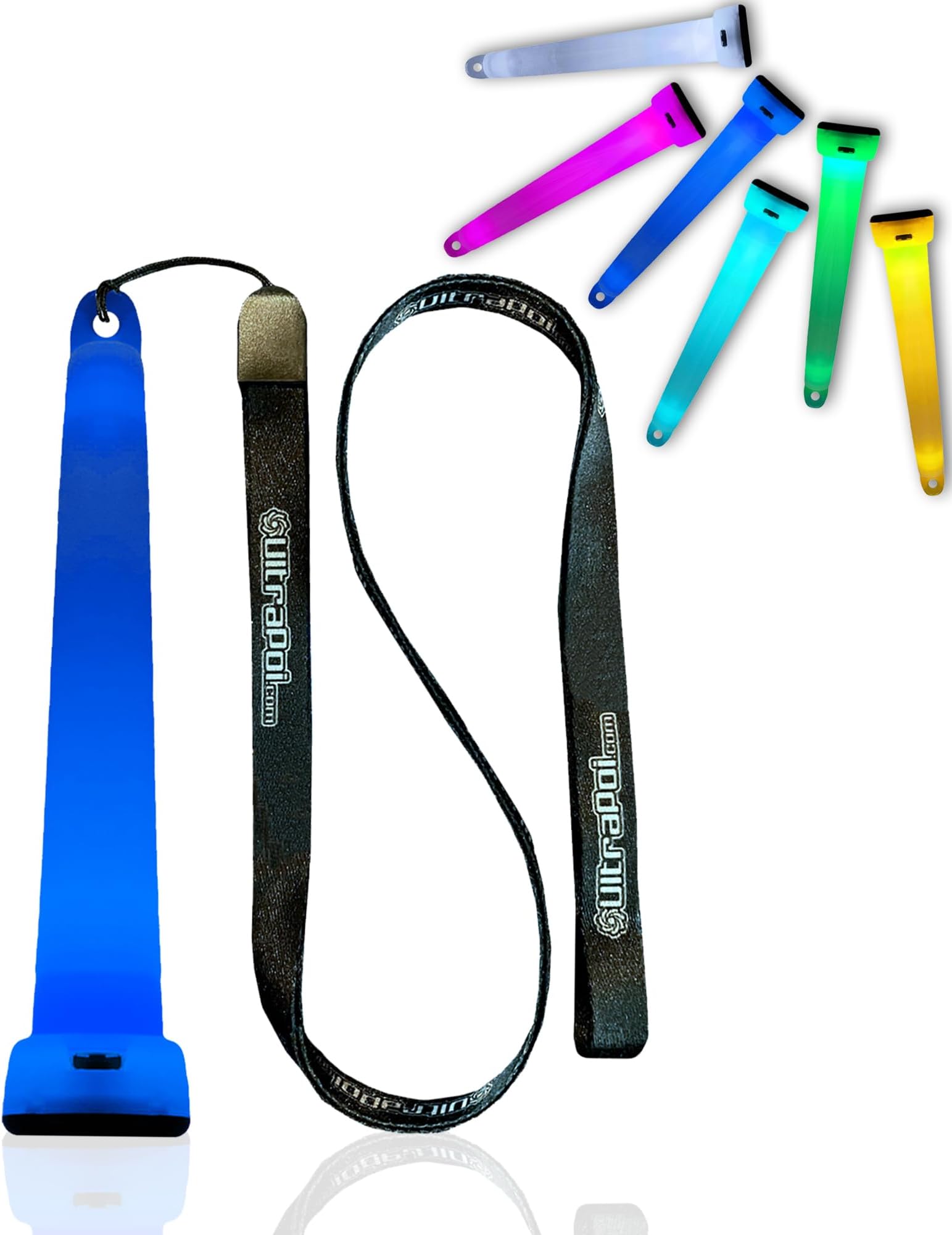 UltraPoi Digi LED Glow Stick – Rechargeable LED Poi Light Up Sticks with Rainbow Effects, Lanyards and Clips – Customizable Wearable Glowing Sticks for Weddings, Parties, Camping & Travels