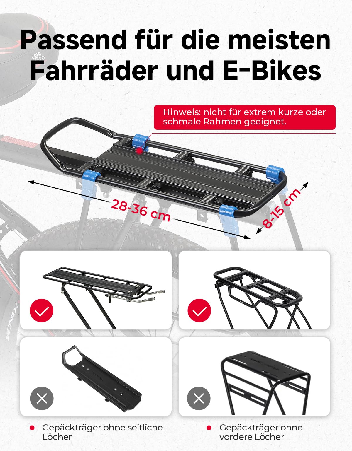KEMIMOTO 3 in 1 Borsa Bici Posteriore, 13L Borsa per Bicicletta Posteriori Impermeabile con Striscia Riflettente, Borse per Bici con Tracolla e Maniglia per Strada Bike Mountain Bike