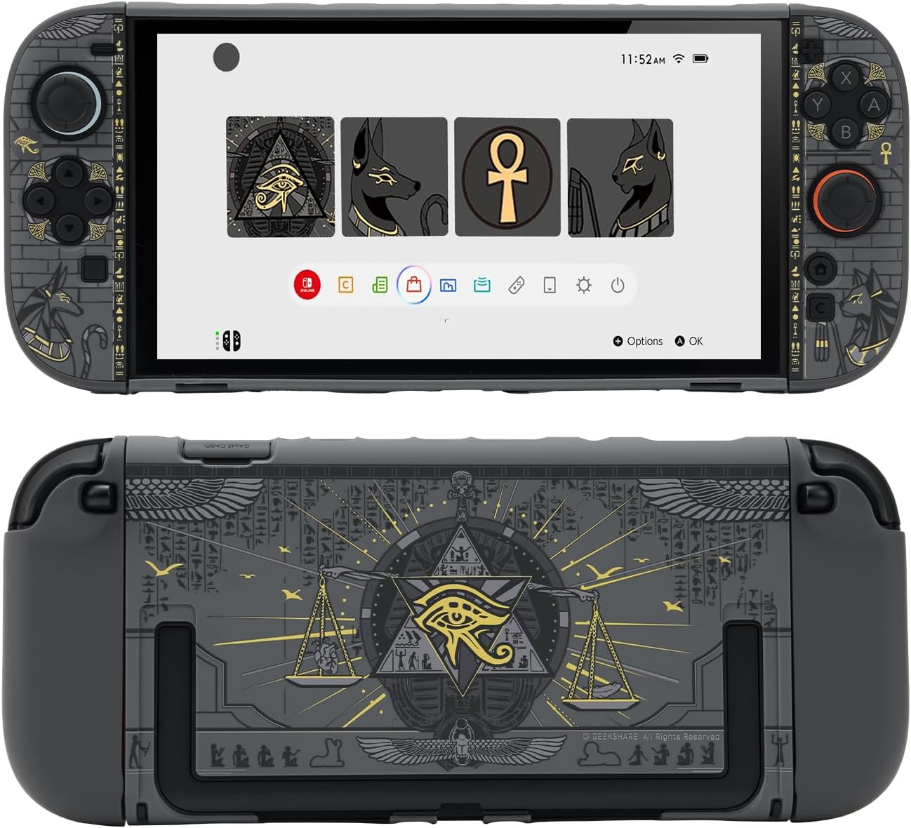 GeekShare Protective Case Compatible with Switch 2, Hard PC Slim Dockable Shell Cover Designed for Switch 2 Game Console and Joysticks Controllers - Mystic Kingdom